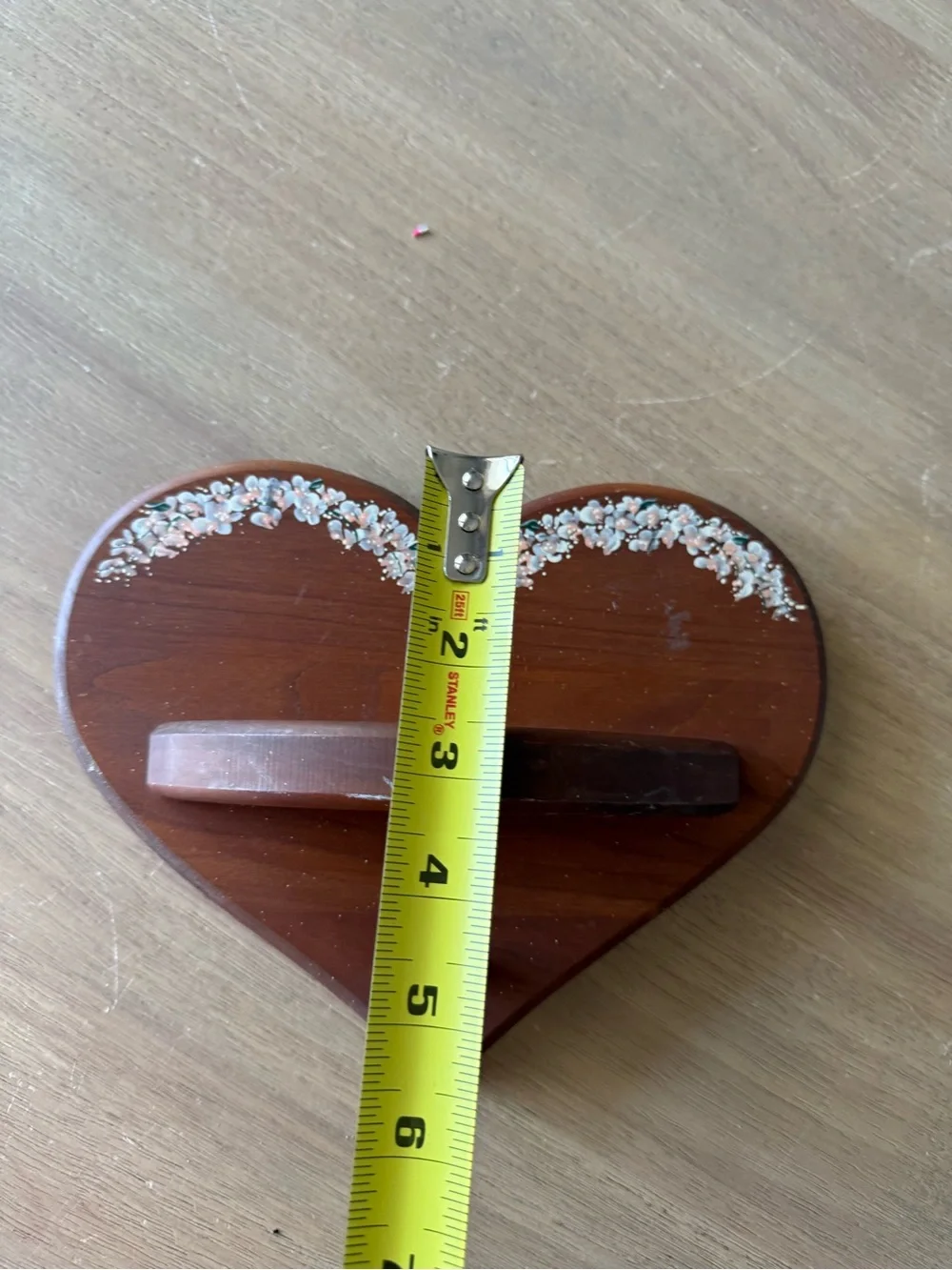 Vintage handmade decorative heart shelf with peg